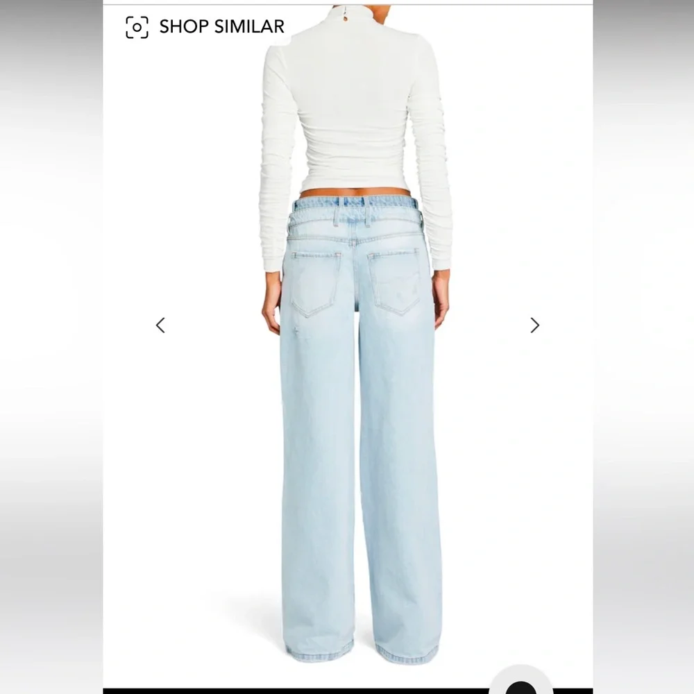 SER.O.YA Saphira Double Waistband Wide Leg Jeans in Skylight NWT - Picture 5 of 16